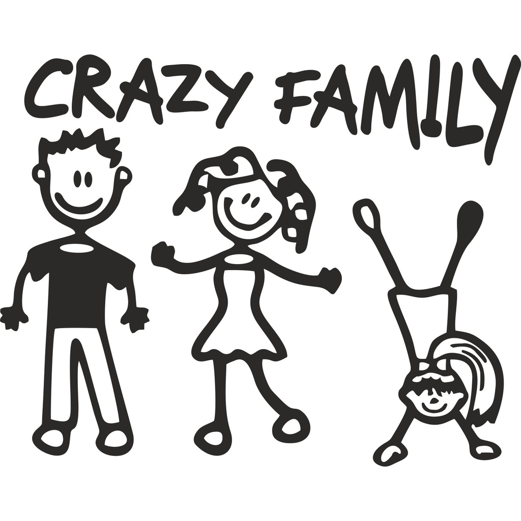 Crazy Family Çılgın Komik Aile Oto Araba Cam Kaput Sticker 01625