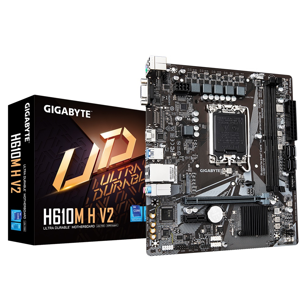 Gigabyte H610M H V2 D5 Intel H610 5600 MHz DDR5 Soket 1700 mATX Anakart