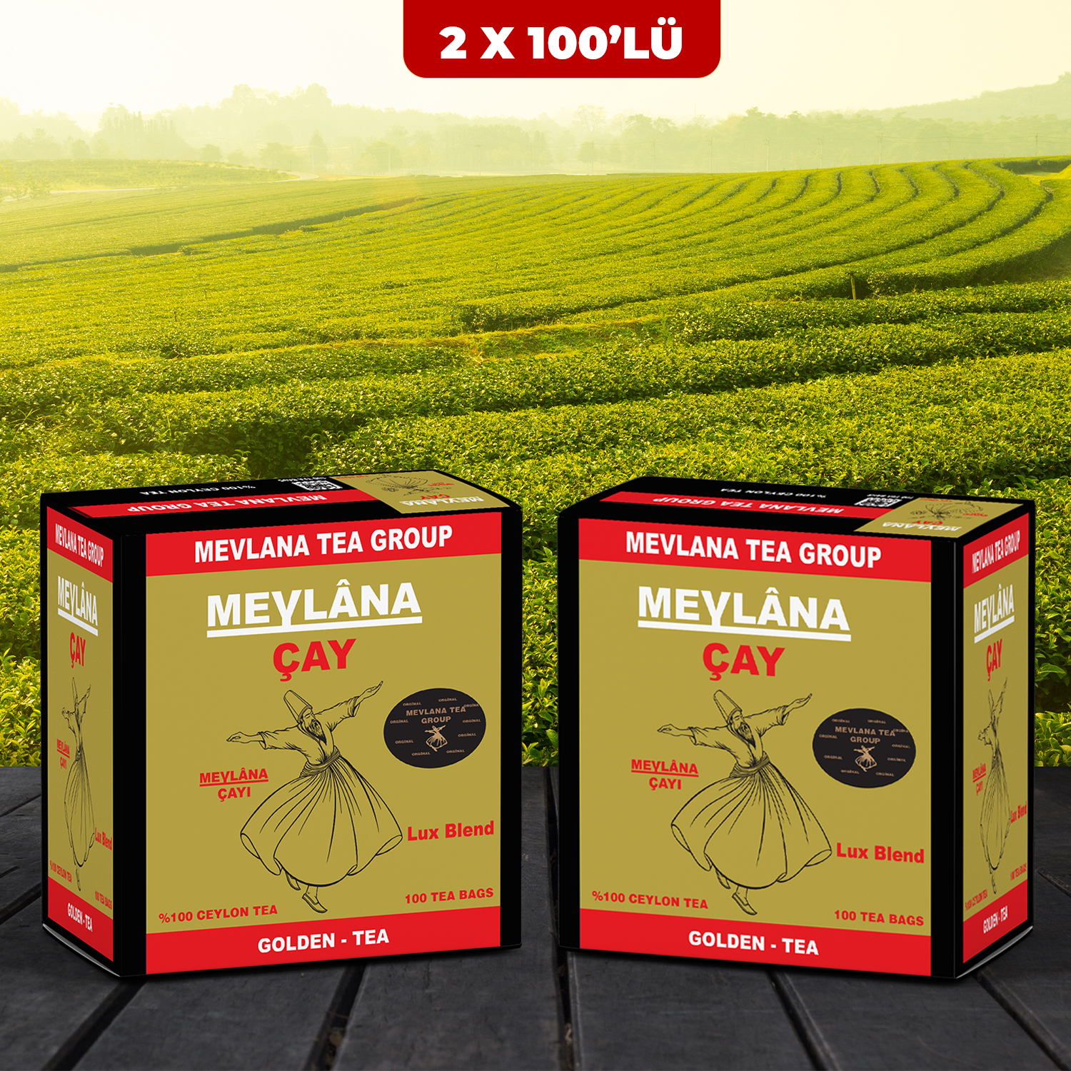 Mevlana Tea Group %100 Ceylon Sri Lanka Bardak Poşet Çay 2 x 100'lü