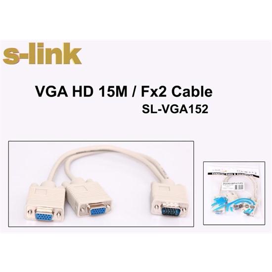 VGA TO 2 VGA 30cm Kablosu S-link S-link SL-VGA152