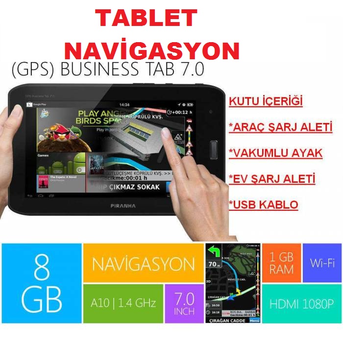 Piranha Business GPS Tab 7 8 GB  Navigasyon ve Tablet Beraber