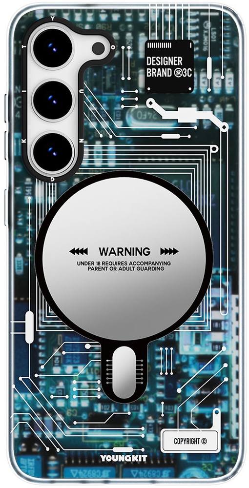 Galaxy S23 Kılıf Magsafe Şarj Özellikli YoungKit Technology Serisi Kapak Mavi