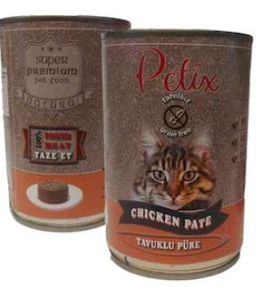 Petix Tahılsız Tavuklu Püre Konserve Yetişkin Kedi Maması 24 x 400 G