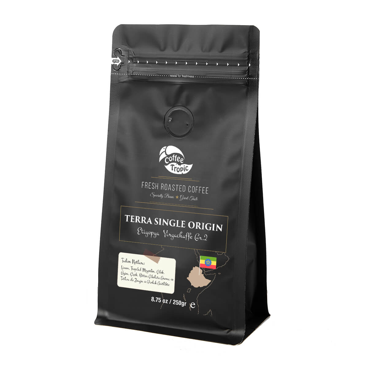 Coffeetropic Terra Single Origin Ethiopia Yirgacheffe GR.2 Öğütülmüş Filtre 250 G