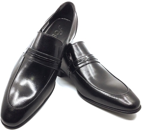 Fosco 5528 Siyah Bağcıksız Klasik Hakiki Deri Erkek Ayakkabı