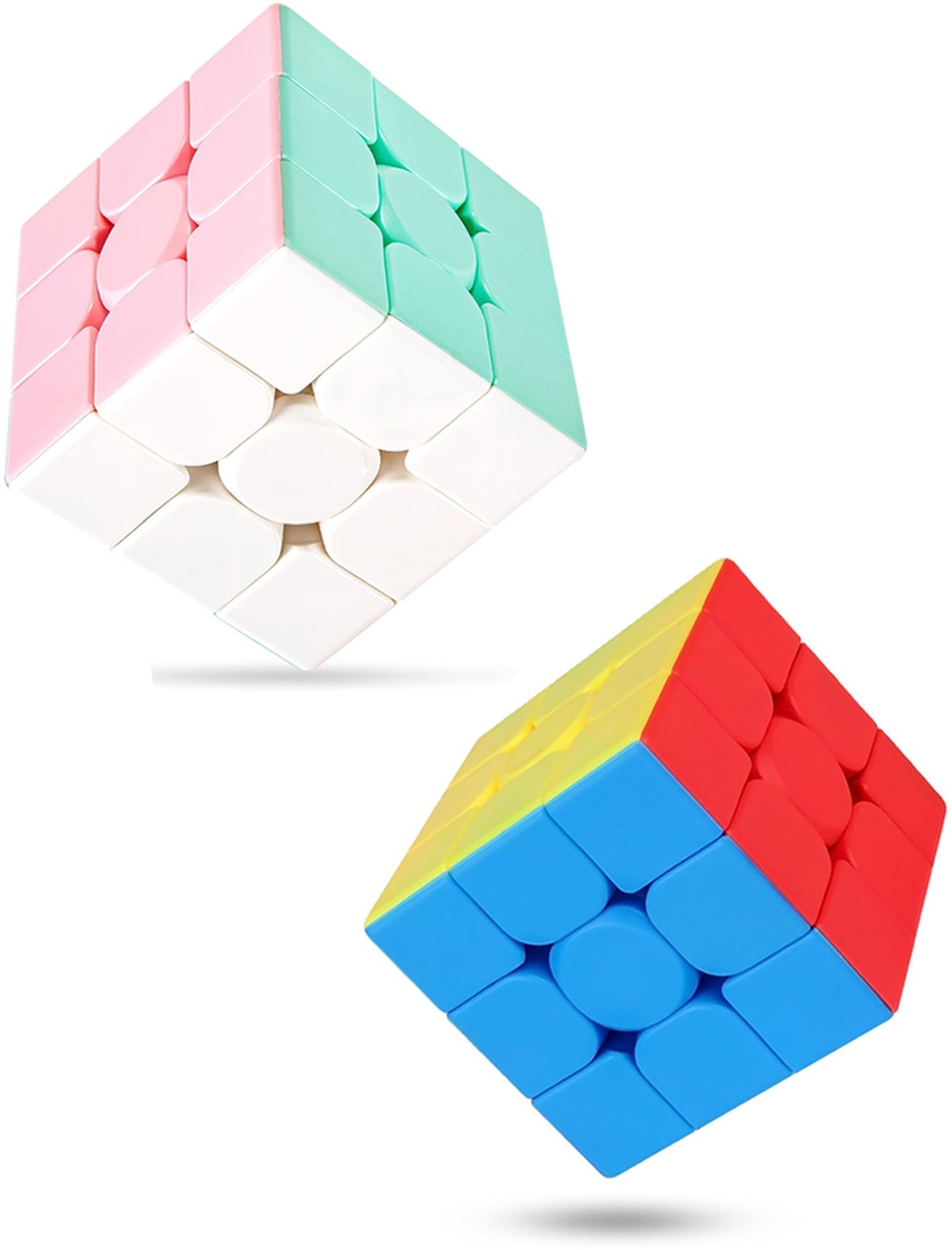 2 Adet Speed Cupe Rubik Küp Zeka Küpü 3x3 Hız Küpü,fidget Oyuncak Seyahat Zeka Oyunu Canlı Ve Pastel Renk