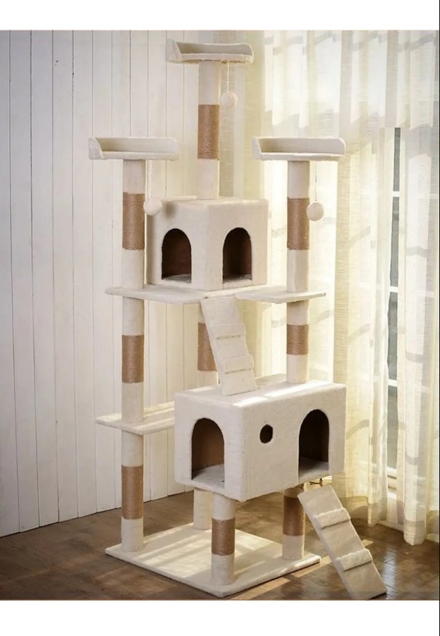 Nursoft Cat City Yeni Rezidans Kedi Tırmalama ve Oyun Evi 60 x 45 CM