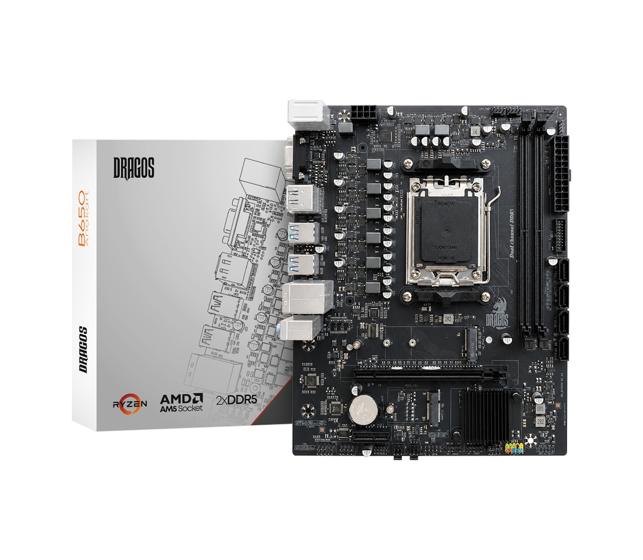 Dragos B650 D5 Am5 Ddr5 6000mhz,1x Pcıe 4.0 M.2, Sata, Usb 3.2, Hdmı, Dp, 2.5g 3x Argb Matx Anakart