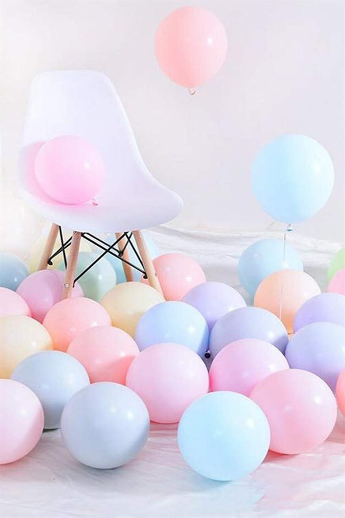 Makaron Pastel Karışık Renk 100'Lü Balon