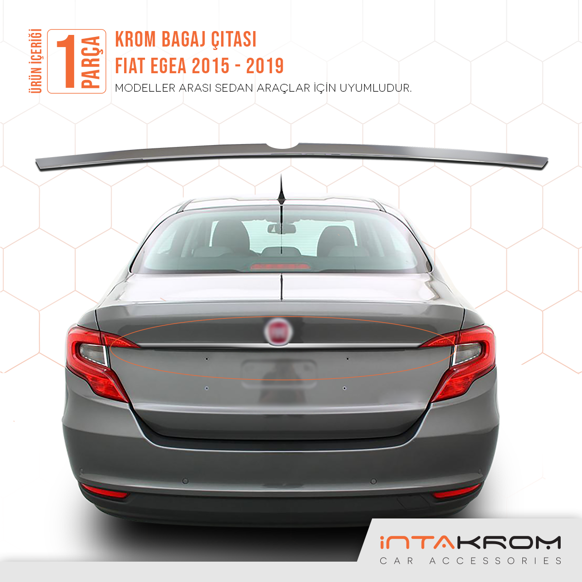 intakrom Fiat Egea Krom Bagaj Çıtası 2015 Üzeri Sedan