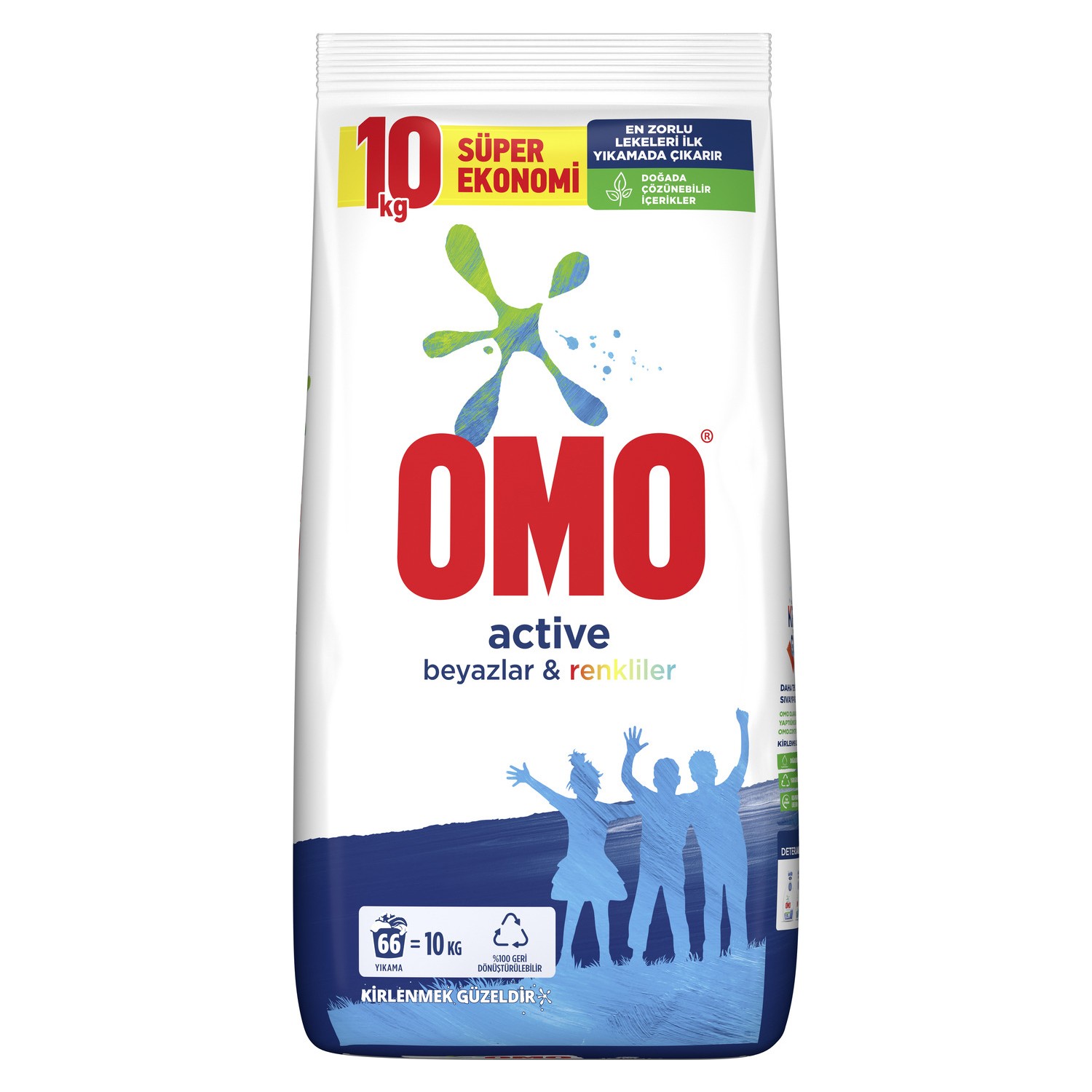 Omo Active Toz Çamaşır Deterjanı Beyazlar ve Renkliler İçin 66 Yıkama 10 KG