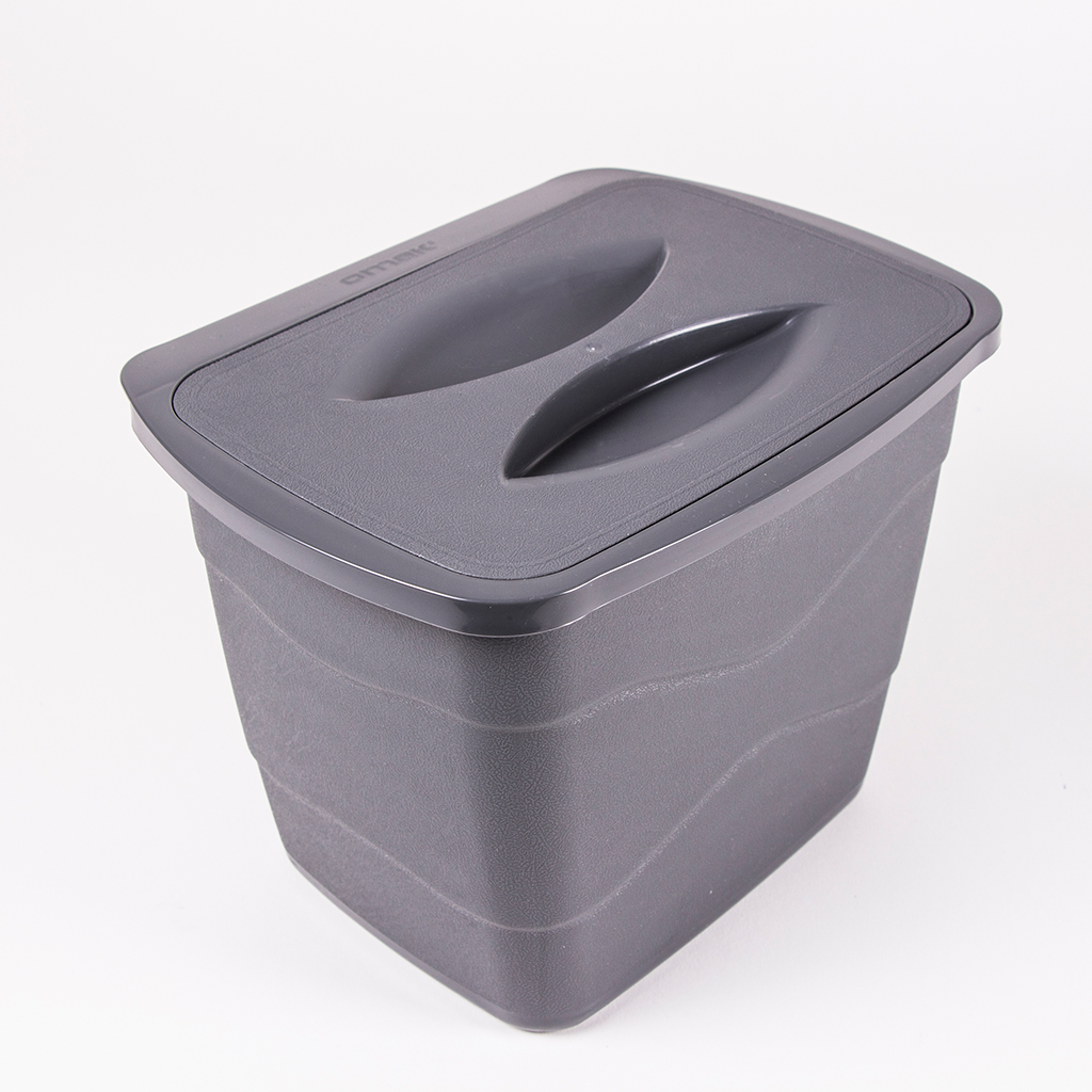 Pratik Çöp Kovası Kapak Askılı Çöp Kovası Mutfak Çöp Kovası - Gri