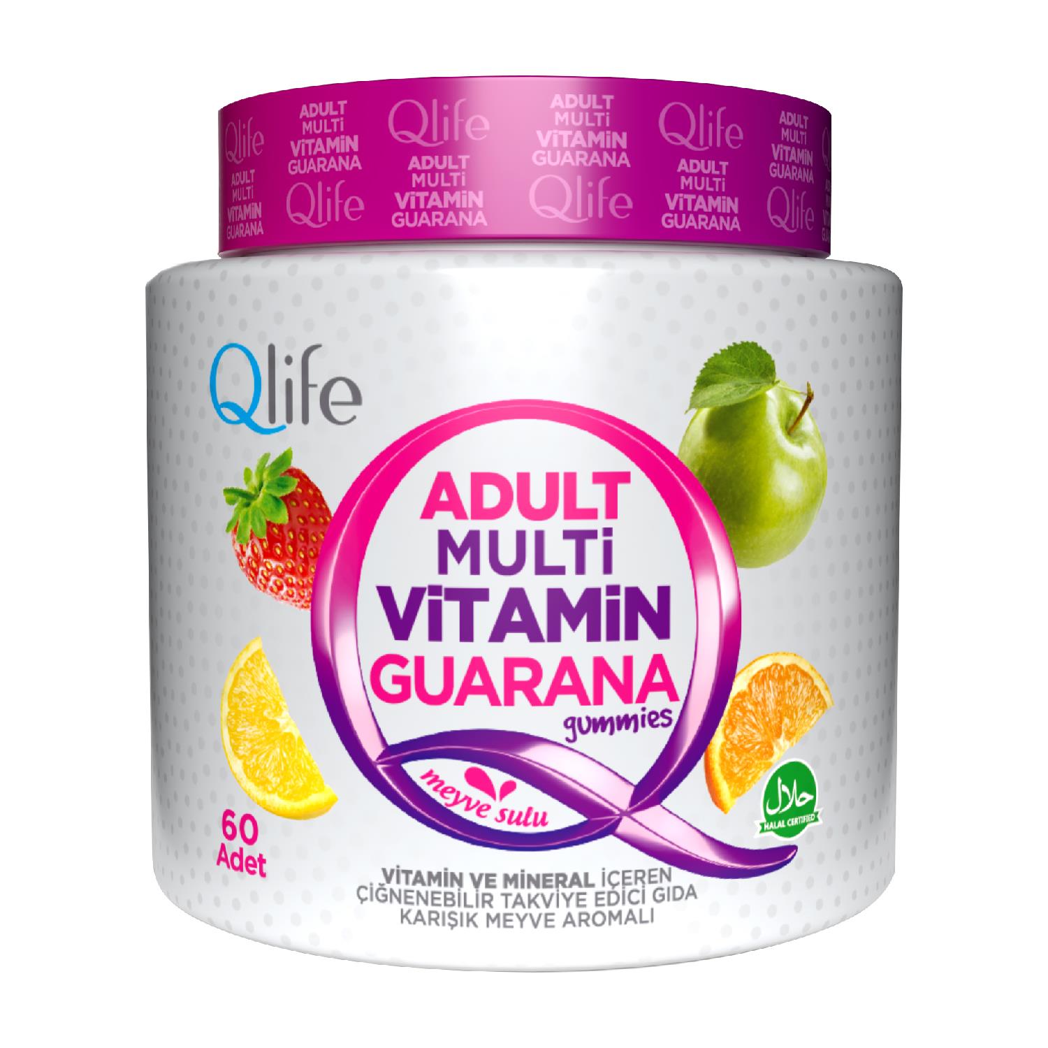 Qlife Adult Multivitamin Guarana Gummies 60 Çiğnenebilir Tablet