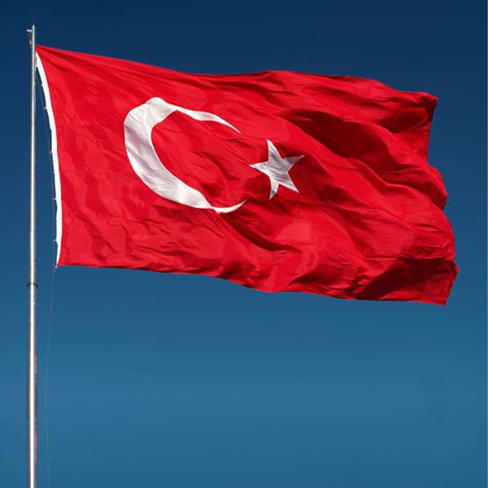 Türk Bayrağı Dikişli Raşel Kumaş 40X60CM 5'li Paket