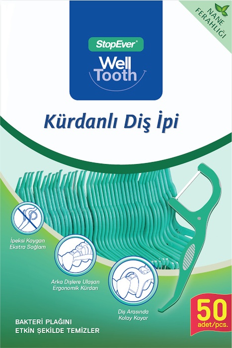 Stop Ever Well Tooth Kürdanlı Nane Aromalı Diş İpi 50'li