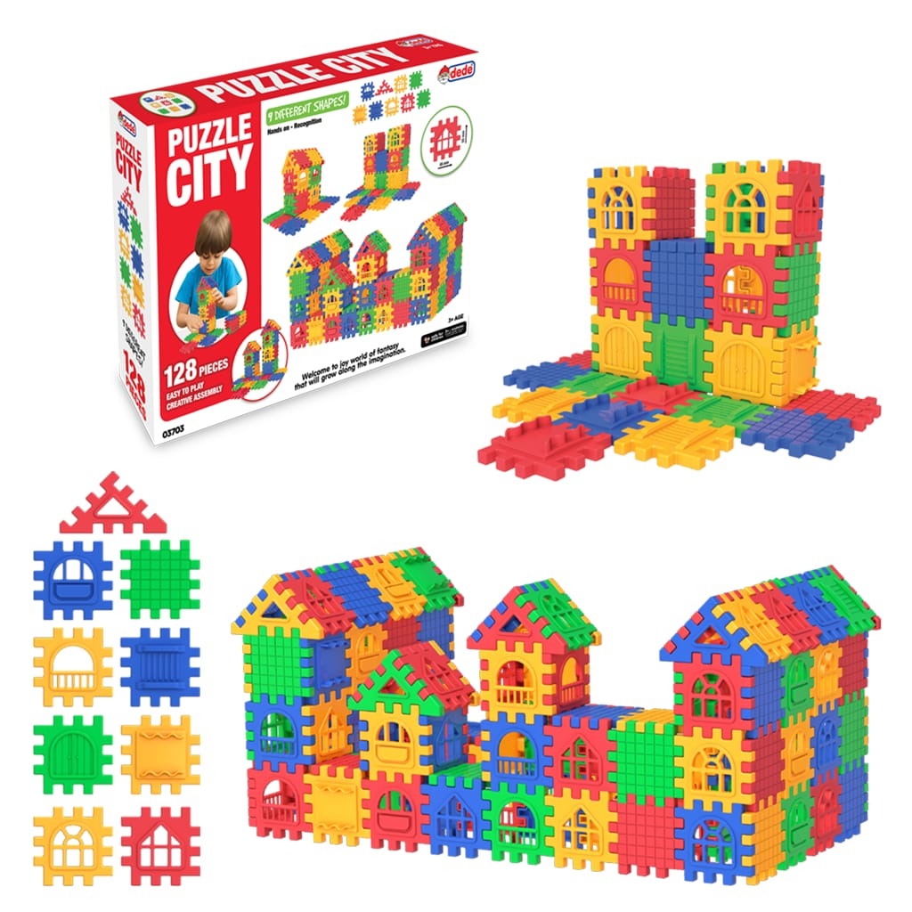 Oyuncak 128 Parça Cıty Puzzle Blok Set Eğitici Eğlenceli Oyuncak