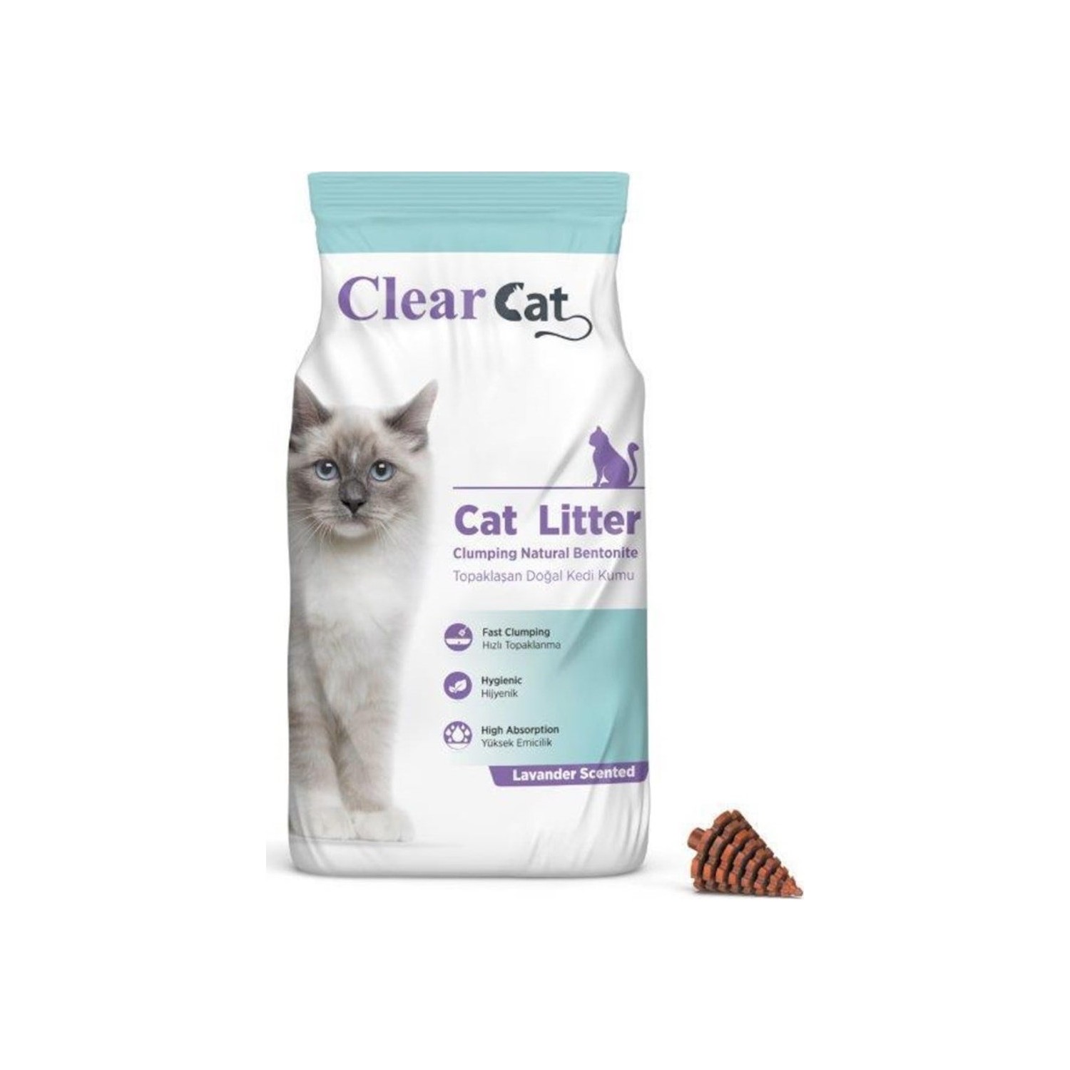 Clear Cat Lavanta Kokulu İnce Topaklaşan Bentonit Kedi Kumu 5 KG