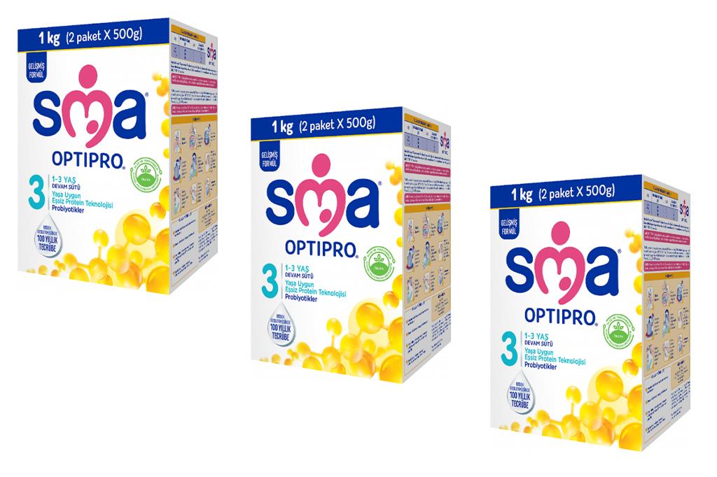 Sma Optipro 3 Probiyotik Devam Sütü 1 - 3 Yaş 3 X 1000 G