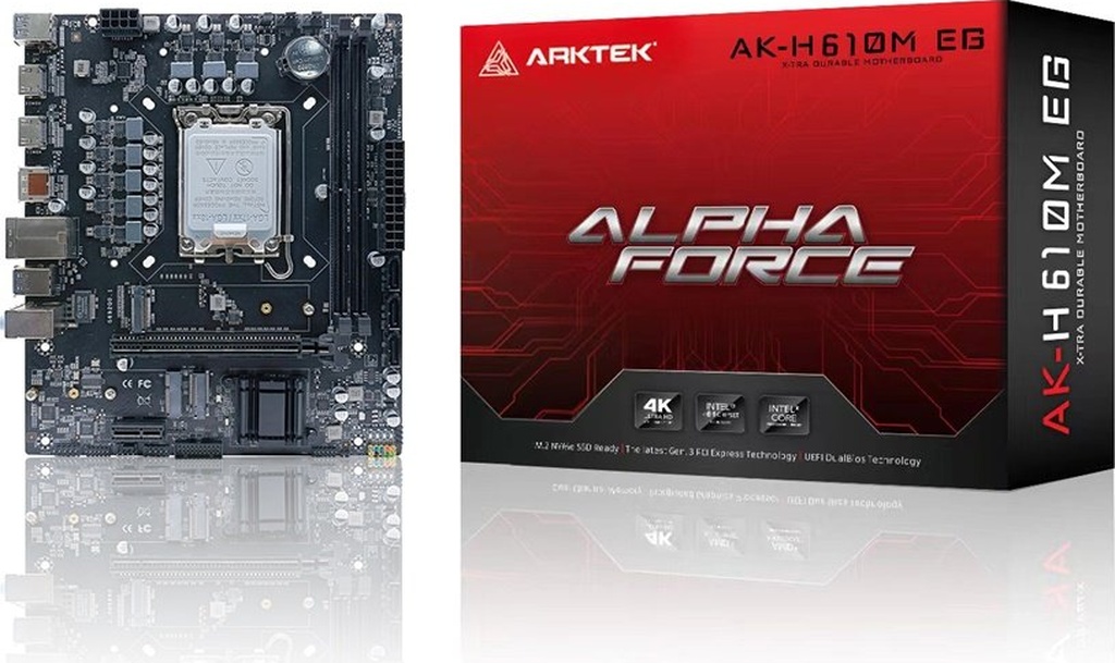 Arktek Alpha Force, Ak-h610m Eg Vs, 2xddr4, M.2, 2x Hdmı, Dp, 12-13.14.nesil, Lga1700 Soket, Anakart