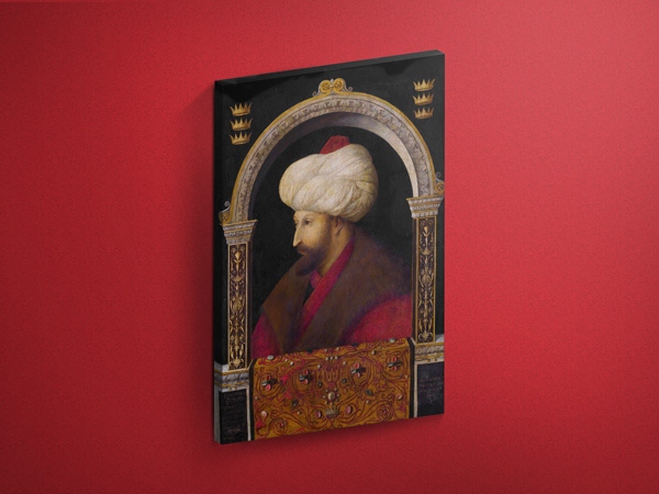 Gentile Bellini Fatih Sultan Mehmet Dikey Tek Parça 30 x 45 cm Kanvas Tablo