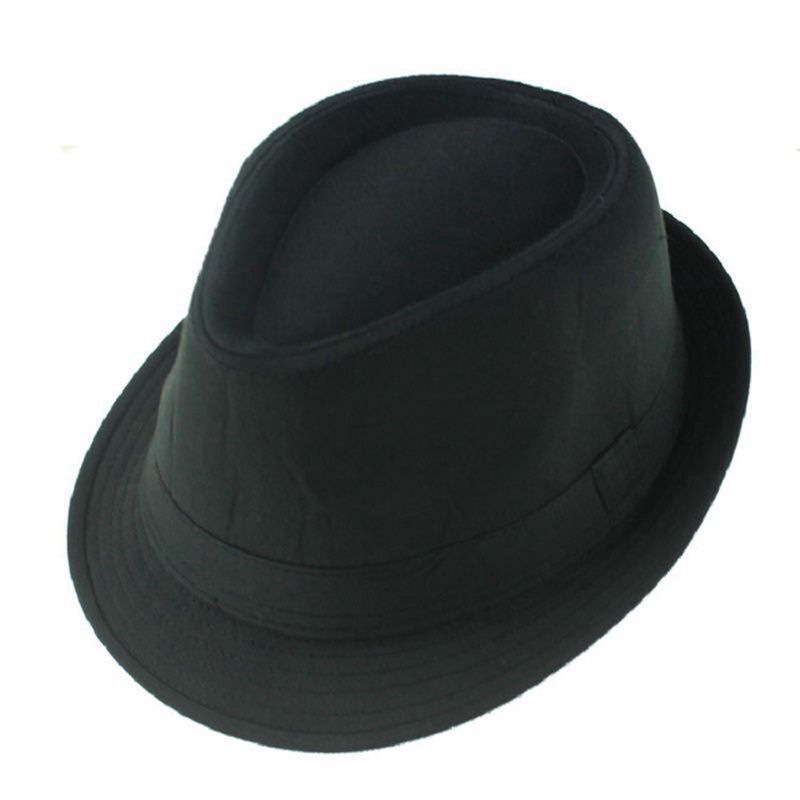 Kumaş Çocuk Fötr Gösteri Şapkası Siyah Renk 8-9 Yaş 56 No