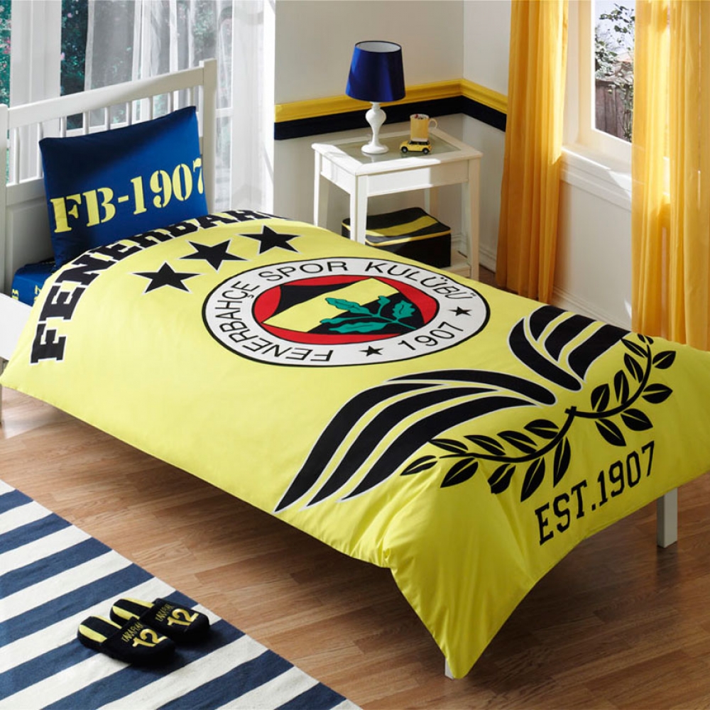 Taç Lisanslı Fenerbahçe Parlayan Logo Tek Kişilik Nevresim Takımı