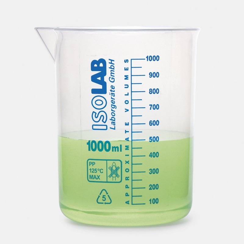 Isolab Polipropilen Mavi Baskılı Beher - 250Ml
