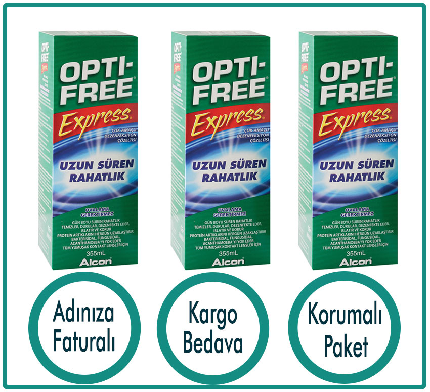 Opti Free Express 3 adet 355ML Solüsyon ( Optifree SKT:11/2019)