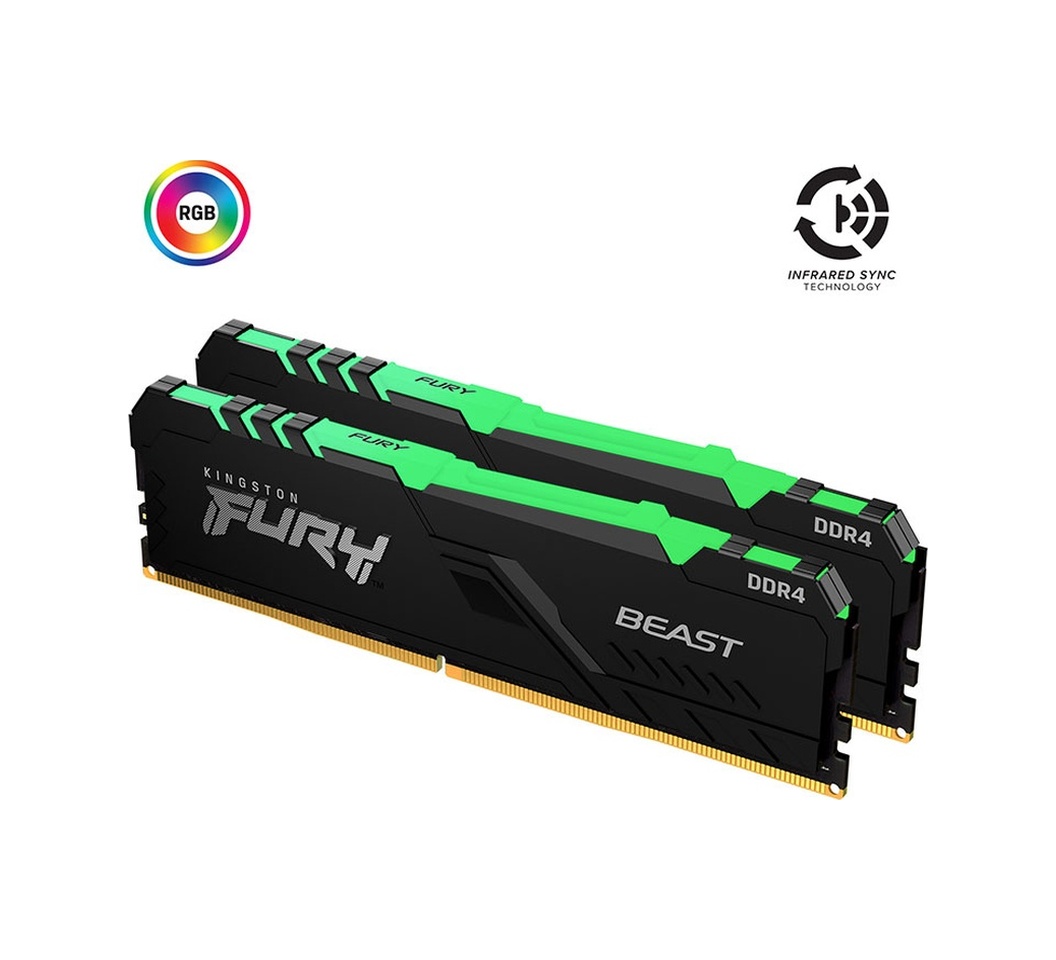 Kingston Fury Beast KF432C16BB2AK2/64 64 GB Rgb 3200 Mhz DDR4 CL16 RAM Bellek