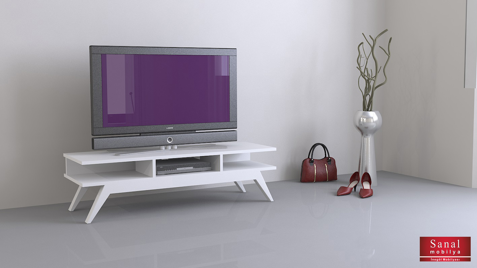 NEW RETRO TV SEHPASI Bölmeli LCD TV Sehpası 120 cm
