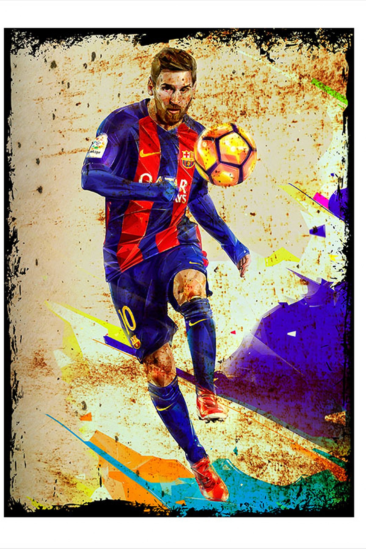Ekart  Lionel Messi Futbolcu Desenli Mdf Tablo