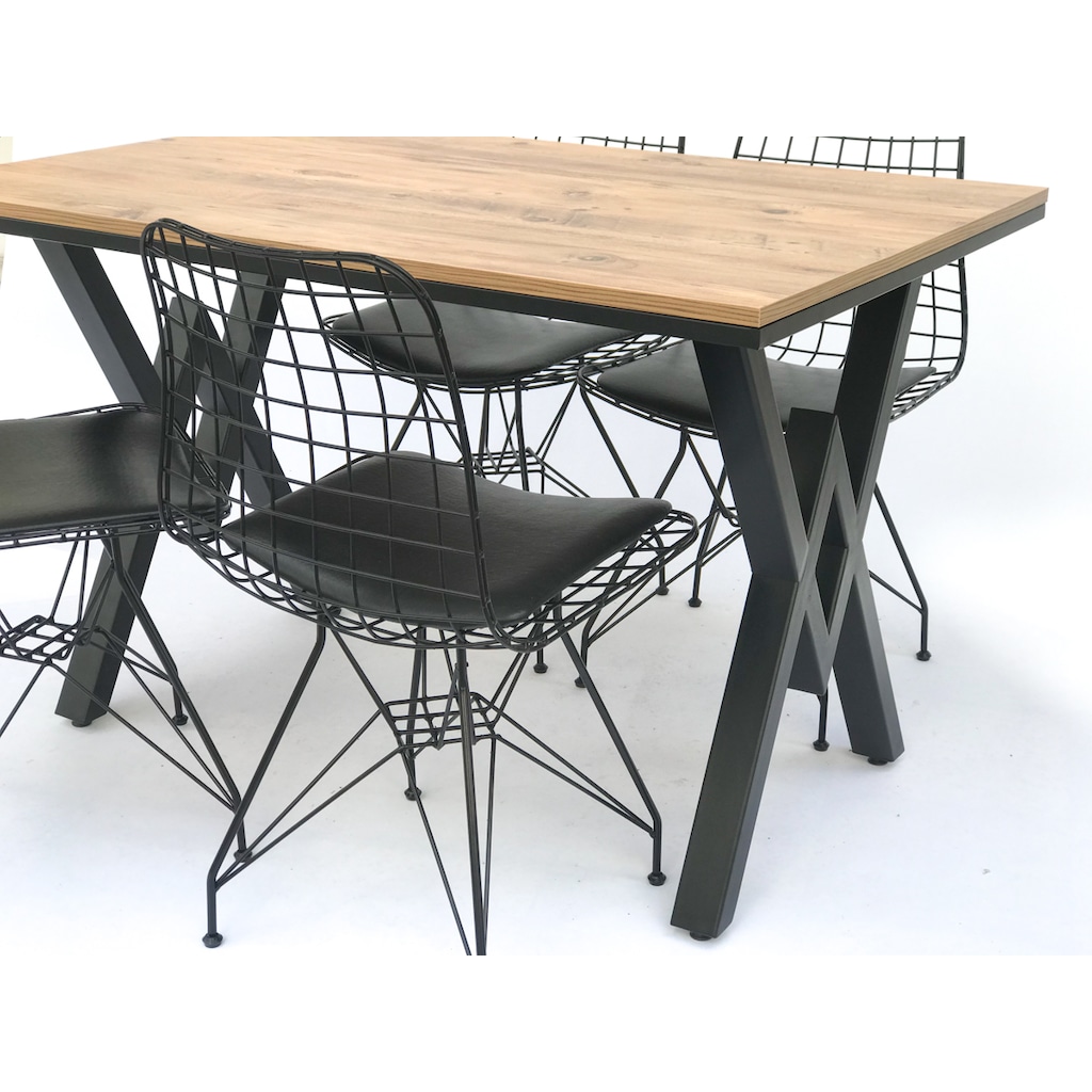 Metaltasarımatölyesi Mta -W- Masa Sandalye Takımı, Yemek Masası Takımı, Mutfak Masası