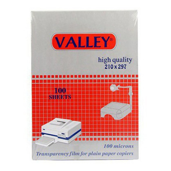 Valley A4 Şeffaf Asetat Kağıdı 100'lü 100 Mic