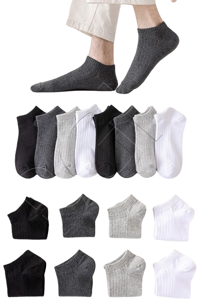 Bgk Pamuklu Basic Derbili Unisex Çorap 8 Çift Çok Renkli