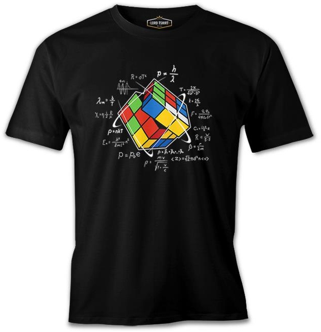 Rubik Cube - Matematik Siyah Erkek Tshirt 001