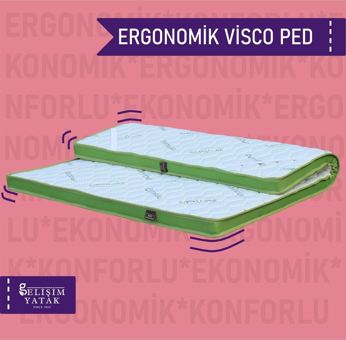 Gelişimyatak Gelişim Yatak Ergonomik Visco Yatak Pedi Şiltesi Kaliteli Örme Kumaş 80 x 160