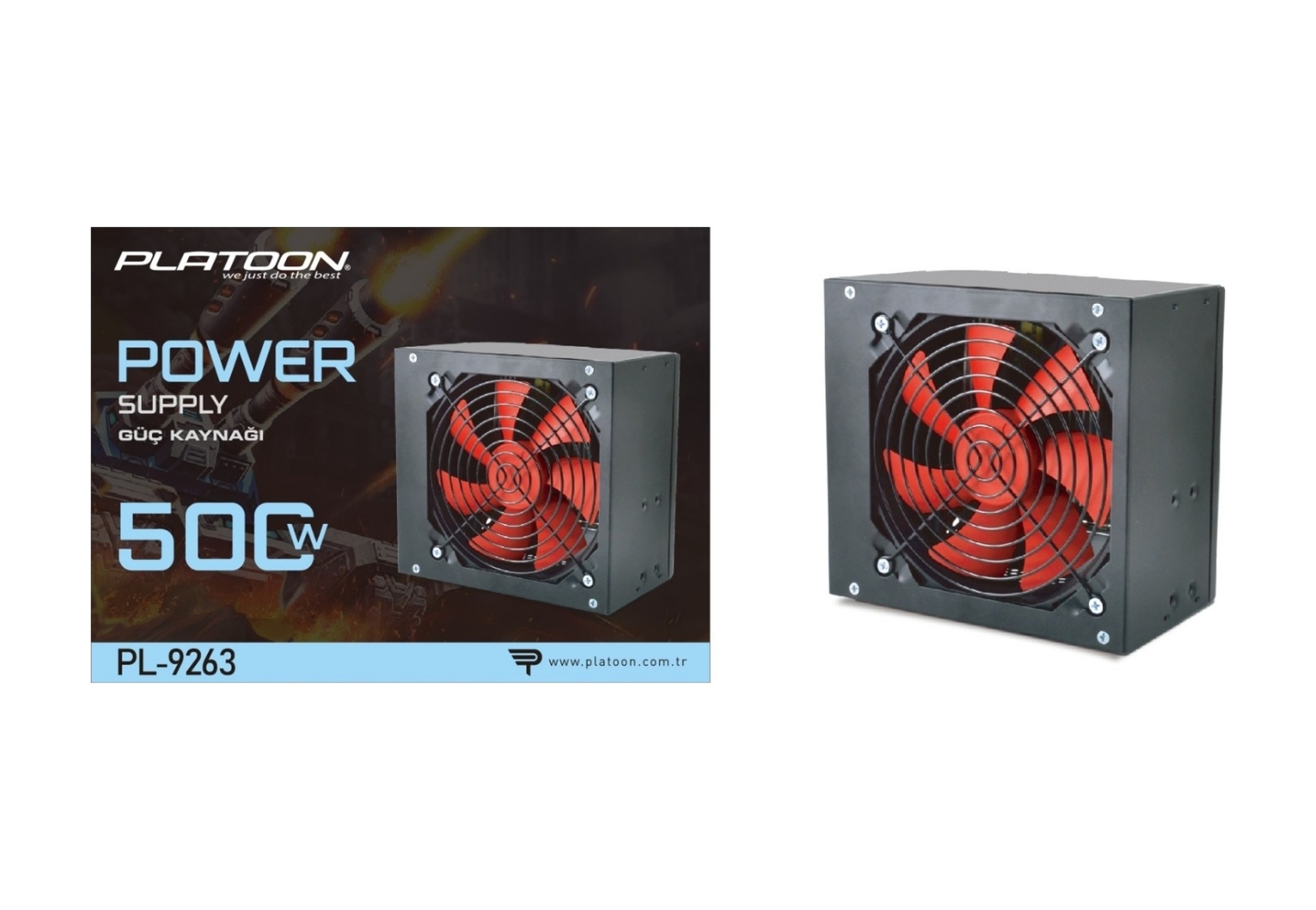 Platoon Pl-9261 500w 12cm Kutulu Power Supply