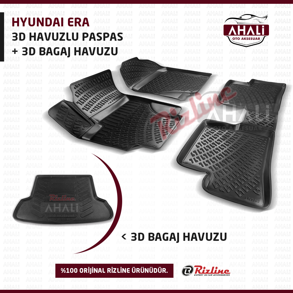 Rizline Hyundai Accent Era 06-12 3D Havuzlu Paspas ve Bagaj Havuz