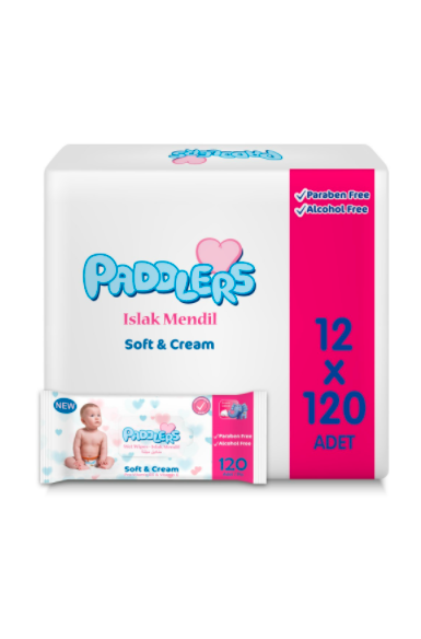 Paddlers Soft & Cream Islak Mendil 12 x 120'li