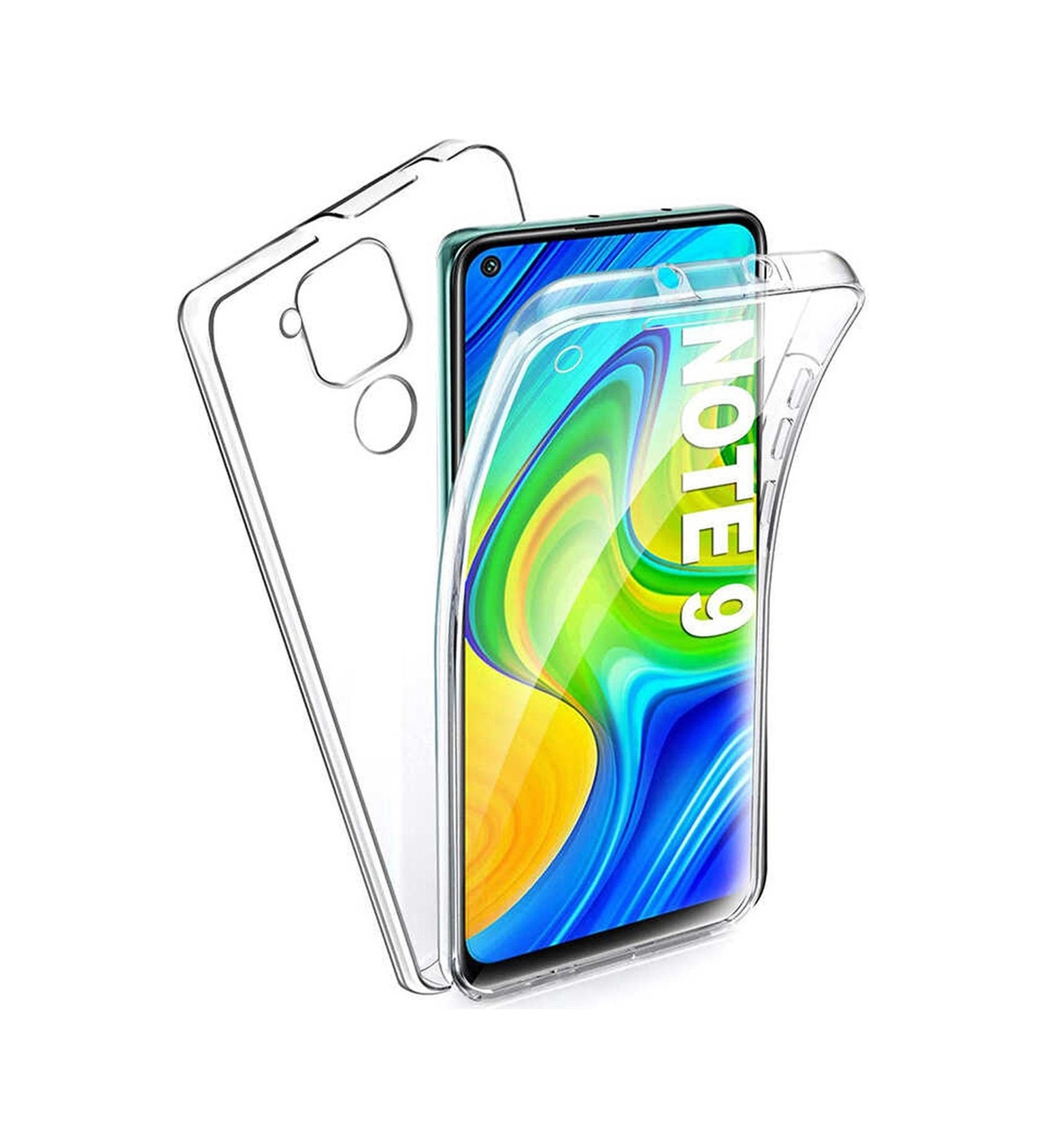 Xiaomi Uyumlu Redmi Note 9 Kılıf 360 Tam Koruma Şeffaf Kapak Enjoy Şeffaf