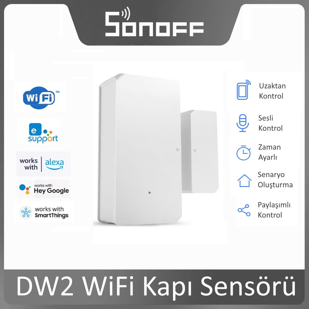 Sonoff DW2 Wi-Fi (Kablosuz) Kapı / Pencere Sensörü