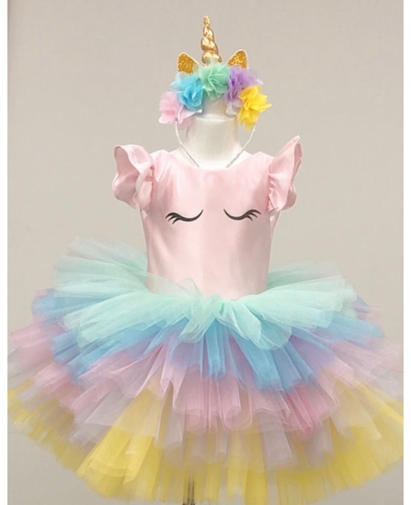 Unicorn Model Kız Çocuk Bebek Abiye Elbise Kostüm (369035771)