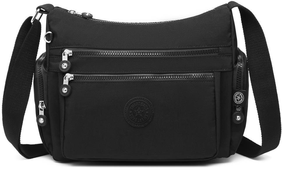 Krinkıl Kumaş Kadın Postacı Çantası Smart Bags 1115 Siyah