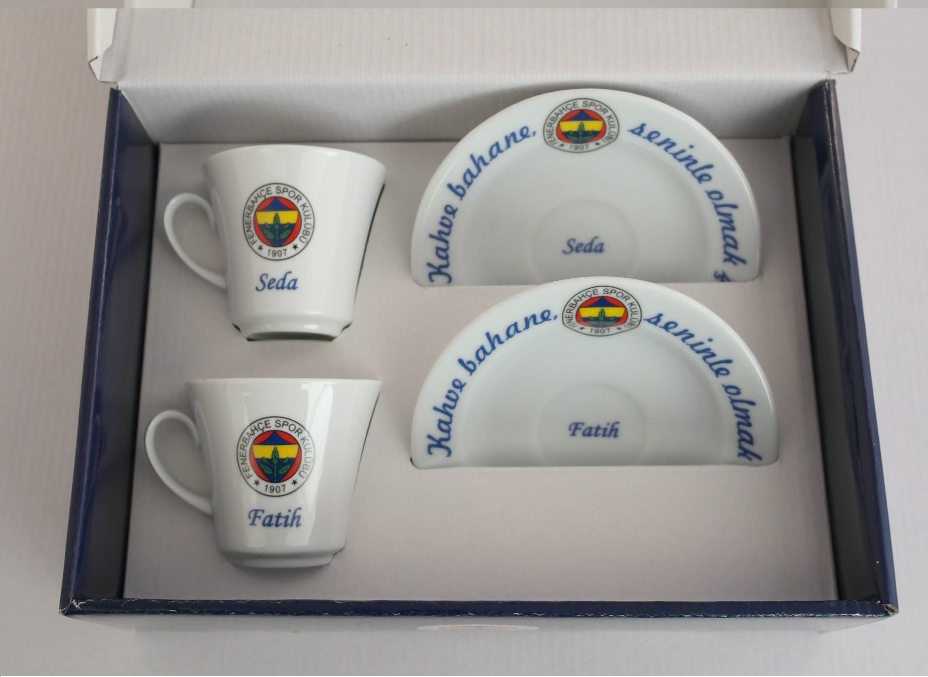 Sevgiliye Hediye Kişiye Özel Fenerbahçe Kahve Fincan Takımı