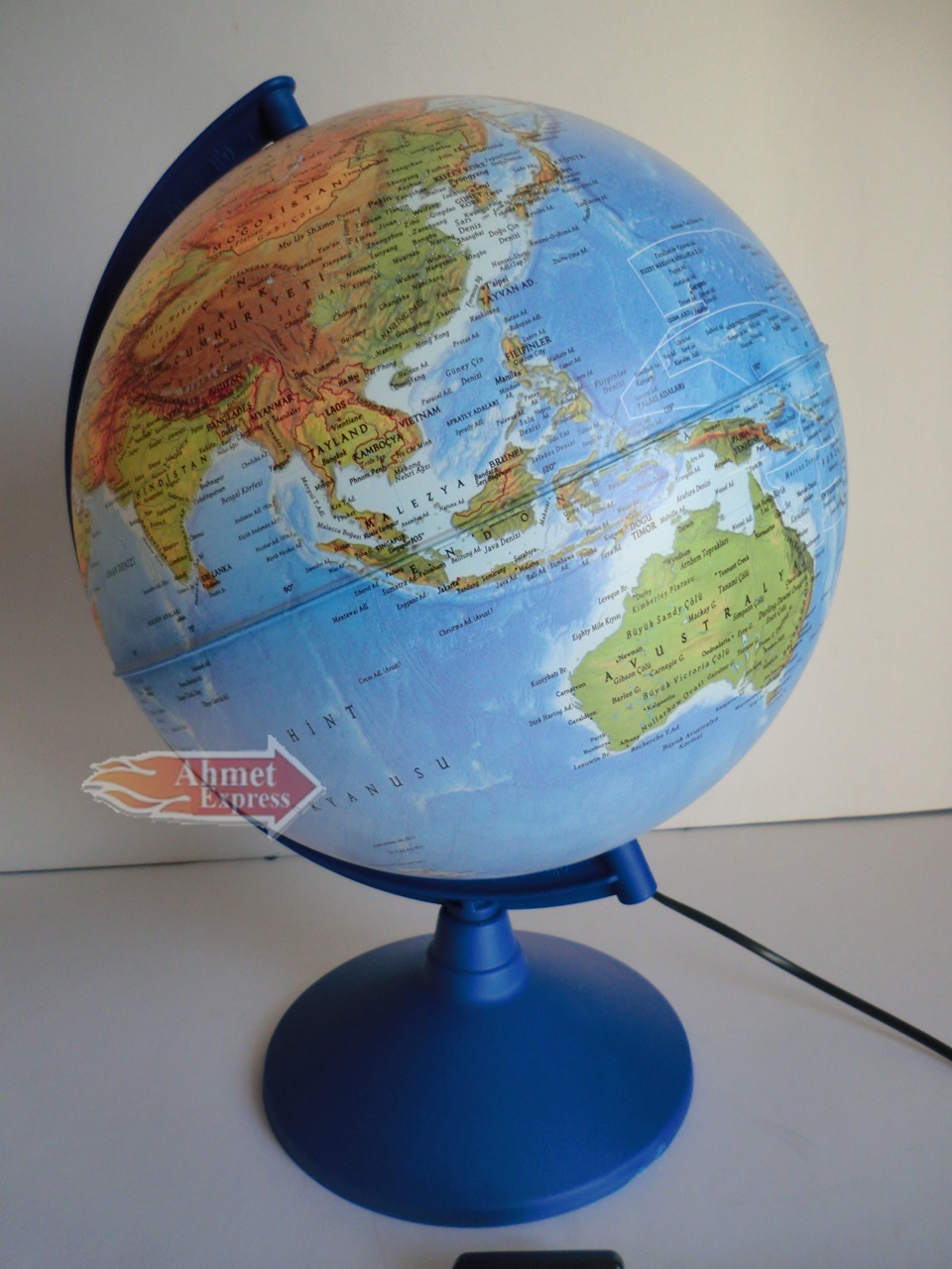 Işıklı Küre Dünya Boy 30cm Hediyelik  Gece Lambası