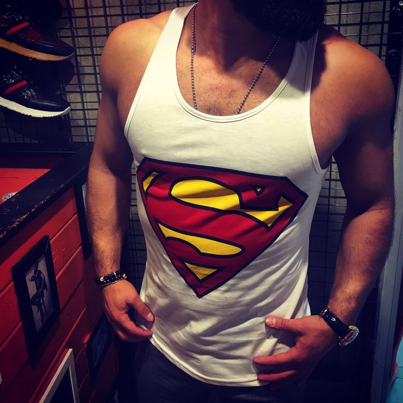 Superman Sıfır Kol GYM Spor Atlet Tshirt Kolsuz