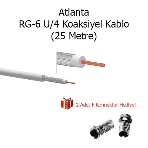 Atlanta RG6/U4 Koaksiyel Anten Kablosu (25 METRE)