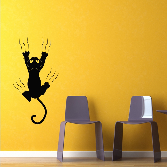 HEPSİ DUVAR - Falling Cat Duvar Sticker 30x60 cm
