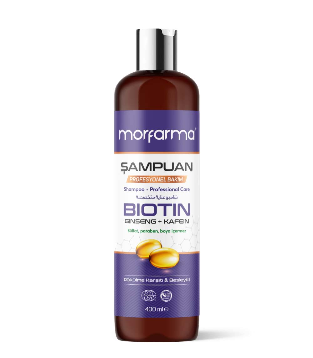 Morfarma Profesyonel Bakım Şampuanı - Biotin + Ginseng + Kafein 400 ML