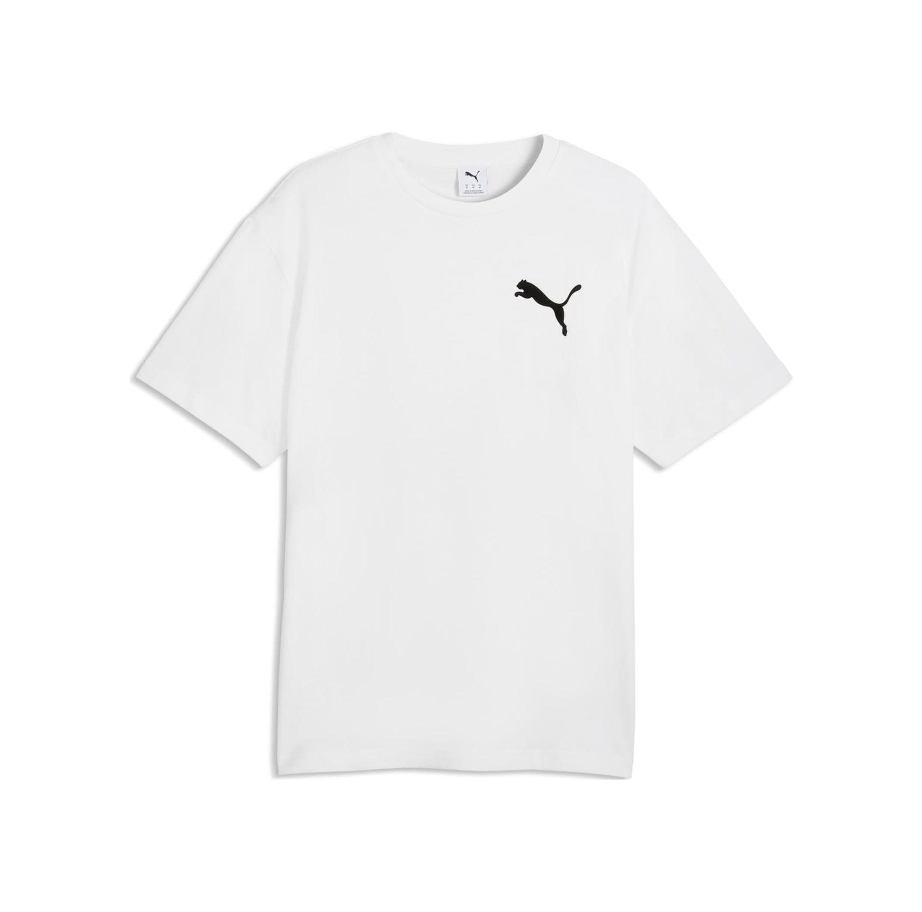 Puma Essentıals Elevated Cat Logo Erkek Geniş Kesim Tişört 634391 02 Beyaz